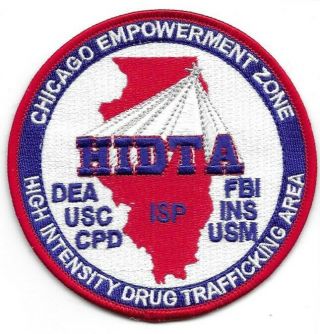 Chicago Illinois Il State Police Hidta Federal Task Force Patch Fbi Dea Usm Ins