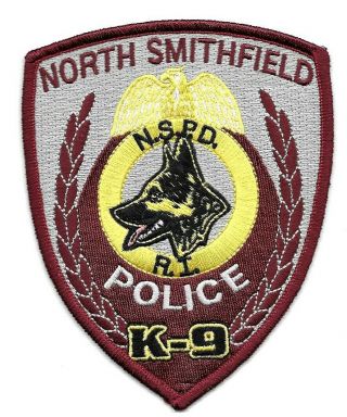 North Smithfield Rhode Island Ri Police Patch K9 Canine Unit Dog