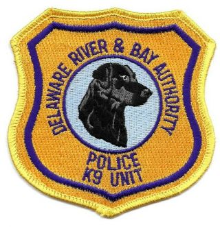 Delaware River & Bay Authority Jersey Nj Police Patch K9 Canine Unit Dog