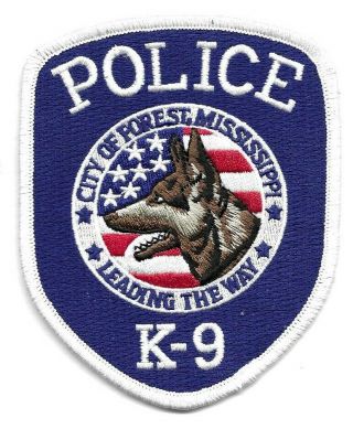 Forest Mississippi Ms Police Patch K9 Canine Unit Dog