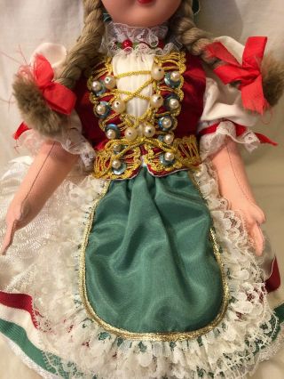 VINTAGE ANTIQUE CZECH OR HUNGARIAN or russian FOLK ART CLOTH DOLL 17 