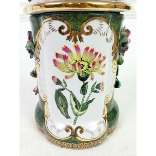 Vintage Porcelain Handpainted Floral Jar with Lid Decorative Jar Canister 2