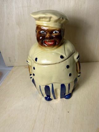 Vintage National Silver Company Black Americana Chef Cookie Jar