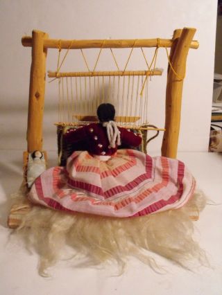 11x11 Vintage Navajo Weaver Doll Loom Mini Navajo Rug Baby 2