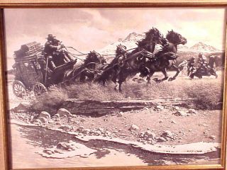 Vintage Silver print of STAGECOACH Being HELD UP 2