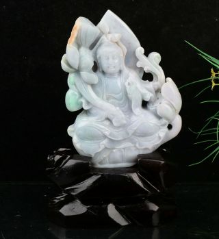 Cert ' d 3 Color Natural Grade A Jade Statue Sculpture Bodhisattva 菩萨 r08601342 2