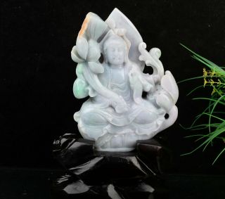 Cert ' d 3 Color Natural Grade A Jade Statue Sculpture Bodhisattva 菩萨 r08601342 3