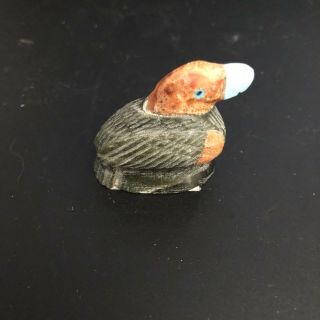 Zuni Serpentine Duck Bird Fetish By Edison Bobelu Signed 8548