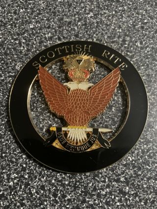 Freemason Masonic Scottish Rite 33rd Degree Wings Up Car Emblem