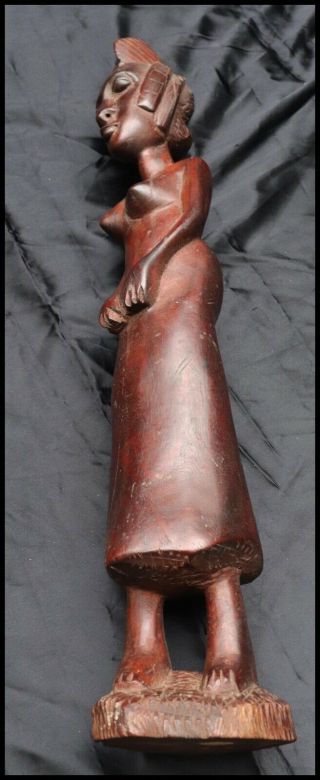 African Wooden Statue Vintage: Full Body Large 23 "