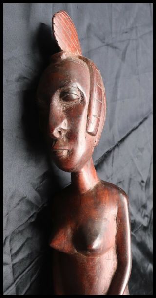 African Wooden Statue Vintage: Full Body Large 23 