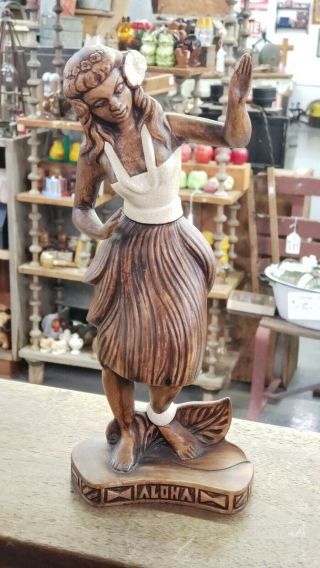 Vintage Hawaiian Hula Dancer Ceramic Treasure Craft Hawaii Tiki Bar Decor