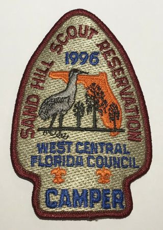 1996 Sand Hill Scout Reservation Florida Camp Patch Tt10