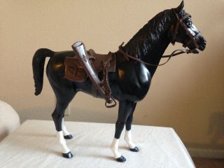 Thunderbolt Johnny West Horse Black (complete Tack) Vintage Louis Marx Toy