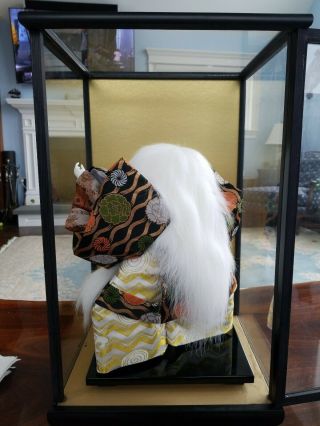 Rare 18 in Japanese Geisha Doll,  Handmade and in Display Case 3