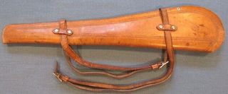 " Padgitt Bros/dallas,  Texas " Leather Carbine Saddle Scabbard With Straps