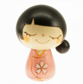 Usaburo no Mago Sosaku Kokeshi SAKURA GIRL Kwaii Wooden Doll Made in JAPAN 2