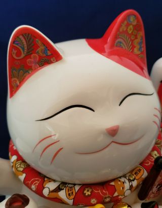 Chinese Japanese Fortune Cat Maneki - Neko LARGE 10 