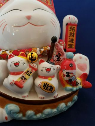 Chinese Japanese Fortune Cat Maneki - Neko LARGE 10 