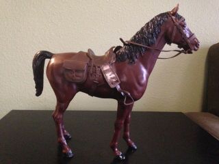 THUNDERBOLT JOHNNY WEST HORSE BROWN (complete tack) VINTAGE LOUIS MARX TOY 2