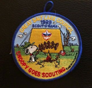 Boy Scout Patch - Great Salt Lake Council Scout - O - Rama - 1989 - Snoopy Design