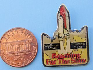 Nasa Pin Space Shuttle Challenger Sts 51l & Columbia 107 - Reaching For Stars