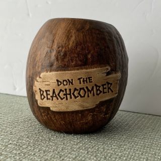 Vtg Don The Beachcomber Brown Coconut Barrel Tiki Mug No Marks
