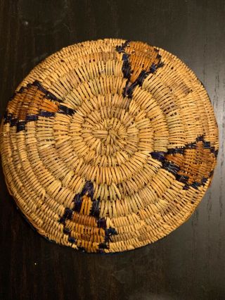 Native American Navajo Wedding/Ceremonial Basket ? 7.  75” 3” Tall Pine Needle 2