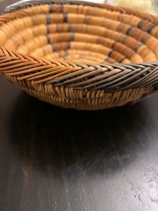 Native American Navajo Wedding/Ceremonial Basket ? 7.  75” 3” Tall Pine Needle 3