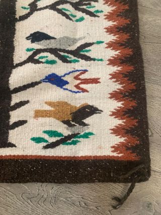 Navajo Wool Tree Of Life Rug Vintavge Native American Textile 3