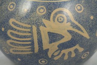 Ceramic Round Vase/Jar Ventura H.  Benitz Master Potter Mexican Folk Art Birds 2