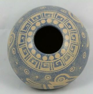 Ceramic Round Vase/Jar Ventura H.  Benitz Master Potter Mexican Folk Art Birds 3
