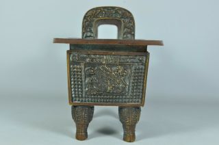 Fine Old China Chinese Bronze Ding Censer Burner Scholar Art 2