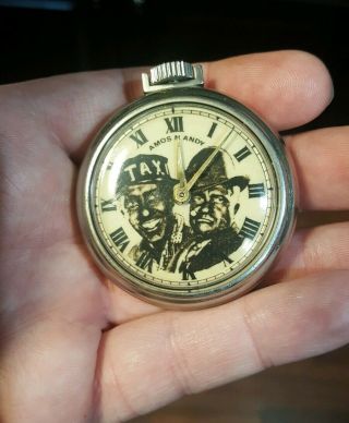 Vintage Rare Windup Pocket Watch Amos 