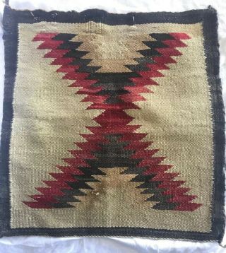 Early Native American Navajo Wool Single Saddle Blanket Rug