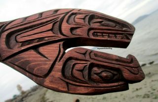 Northwest Coast First Nations native wood Art carved Jumping Whale,  Gino Seward 3