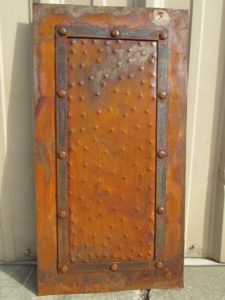 Rustic Iron Hammered Metal Panels - 18x34 - Handmade - Rust Finish - Furniture Projects