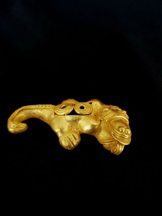 Tumbaga Gold Tairona Pre columbian Aligator 3