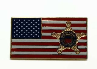 United States Secret Service On A American Flag Lapel Hat Pin Tie Tack