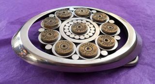 VTG STAINLESS STEEL Oval Circular Chambers 38 SPECIAL Bullet Casings BELT BUCKLE 3