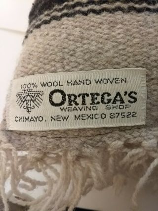 Two Ortega ' s Chimayo Mexico Indian Style Wool Hand Woven Thunderbird Pillows 2
