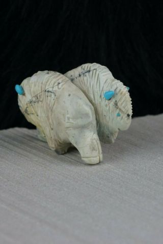 White Buffaloes Zuni Fetish Carving - Kevin Quam 2