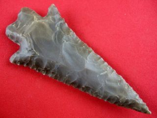 Fine Authentic 3 1/2 Inch Kentucky Kirk Stemmed Point Indian Arrowheads