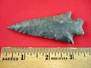 Fine Authentic 3 1/2 Inch Kentucky Kirk Stemmed Point Indian Arrowheads 2