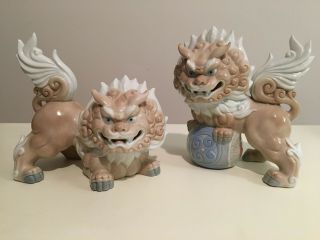 Porcelain Ceramic Fu Dogs/guardian Lions