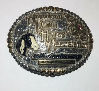 Vtg Western Gist Apha 40th Anniversary Bronze Silverplate Belt Buckle