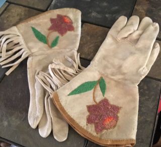 Navajo Indian Beaded Gloves