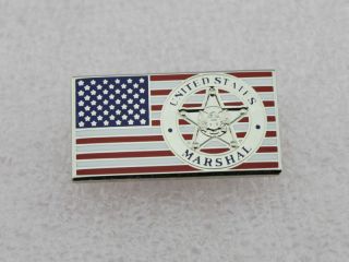 Us Marshal Badge Pin On Flag Lapel Pin