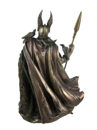 Norse God Odin Bronze Finish Statue Viking Pagan 3