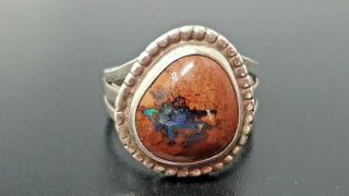 Vintage Sterling silver Navajo Opal band Ring size 8 2